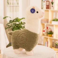 Glitzfas Alpaka Stofftier Plüschtier, süßes weiches Kuscheltier, grün, 28 cm
