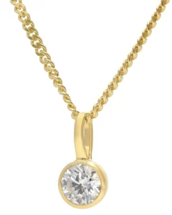 GLIZZ Schmuck Anhänger Gold 333 Lab Grown Diamant 0,25 ct + vergoldete Kette GL1455