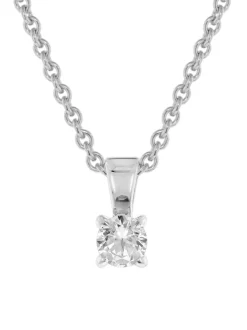 GLIZZ Schmuck Lab Grown Diamant Anhänger 0,25 ct Weißgold an Silberkette GL1069-45