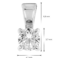 GLIZZ Schmuck Lab Grown Diamant Anhänger 0,25 ct Weißgold an Silberkette GL1069-45