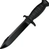 Glock Feldmesser Jagdmesser Outdoormesser schwarz mit Säge mit Polymergriff