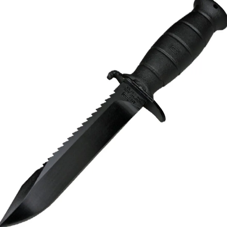 Glock Feldmesser Jagdmesser Outdoormesser schwarz mit Säge mit Polymergriff