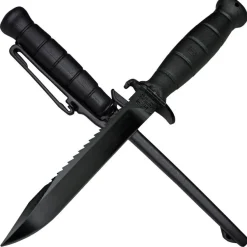 Glock Feldmesser Jagdmesser Outdoormesser schwarz mit Säge mit Polymergriff