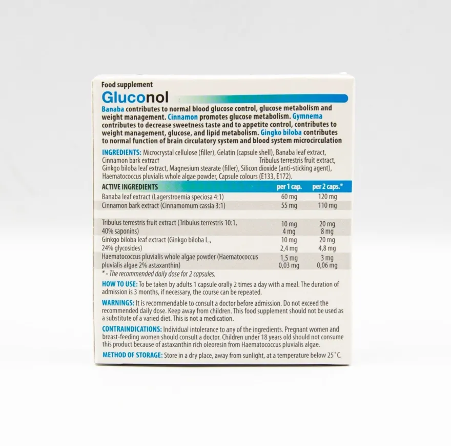 Gluconol - pflanzliches nahrungsergänzungsmittel 20 kapsel