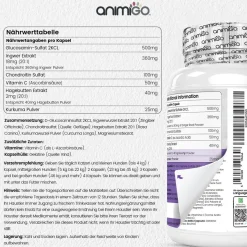 Glucosamin Chondroitin Komplex - 180 Kapseln - Mit Kurkuma, Vitamin C