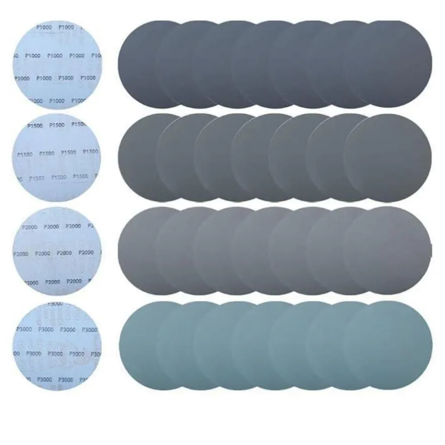 Gmozkrn Schleifpapier 180mm Klett, 20 Stück, 1000-3000 Körnung für Nass/Trocken