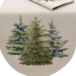Gobelin Tischdecke Tischläufer Kissenhülle Weihnachten Wald Baum Made in Germany