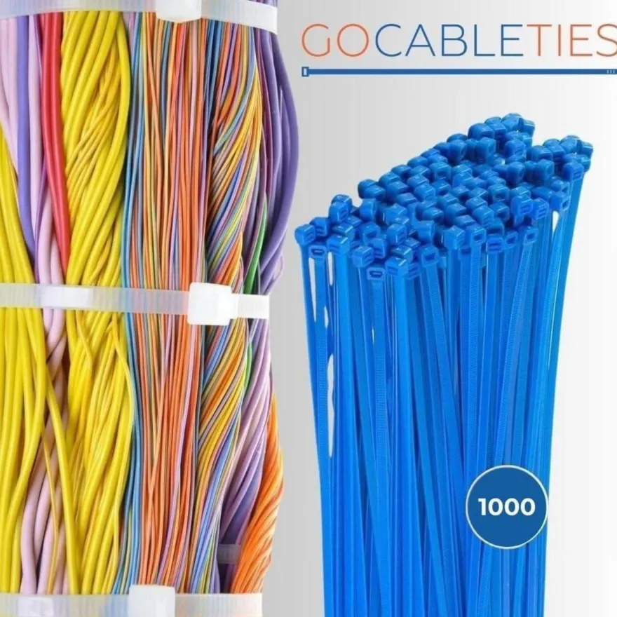 Gocableties Kabelbinder Blau, 100mm x 2,5mm, 1000 Stück, 8,1 kg Zugfestigkeit