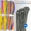Gocableties Kabelbinder 100 Stück, 200 mm x 4,8 mm, Silber/Grau, UV Beständig