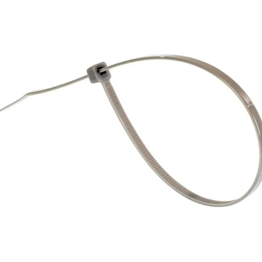 Gocableties Kabelbinder 100 Stück, 200 mm x 4,8 mm, Silber/Grau, UV Beständig