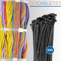 Gocableties Wiederverschließbare Kabelbinder, 150 mm x 7,6 mm, 100 Stück