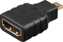 goobay HDMI Adapter HDMI+ A Buchse auf HDMI+ D Micro Stecker vergoldet schwarz