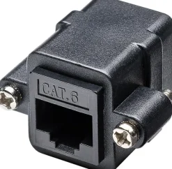 goobay RJ45 Modularkupplung/Verbinder mit Montageflansch CAT 6 (Bulk)