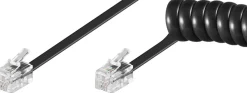 goobay Telefonhörer Spiralkabel 2 x Modularstecker RJ10 4P4c schwarz 4 m
