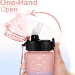 GOPPUS Kinder Trinkflasche 350ml mit Strohhalm, BPA-frei, auslaufsicher, mit