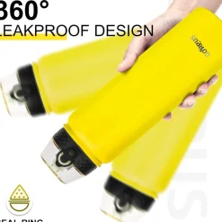GOPPUS 1L Thermosflasche mit Strohhalm, doppelwandig Edelstahl, auslaufsicher