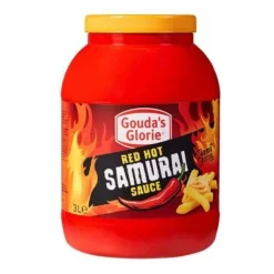 Gouda´s Glorie Red Hot Samurai Sauce 3l Glas cremige belgische Grillsauce