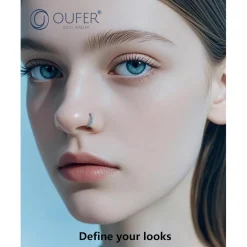 20G OUFER Chirurgenstahl Türkis Gold Nasenring 6/7/8mm Clicker Nose Hoop