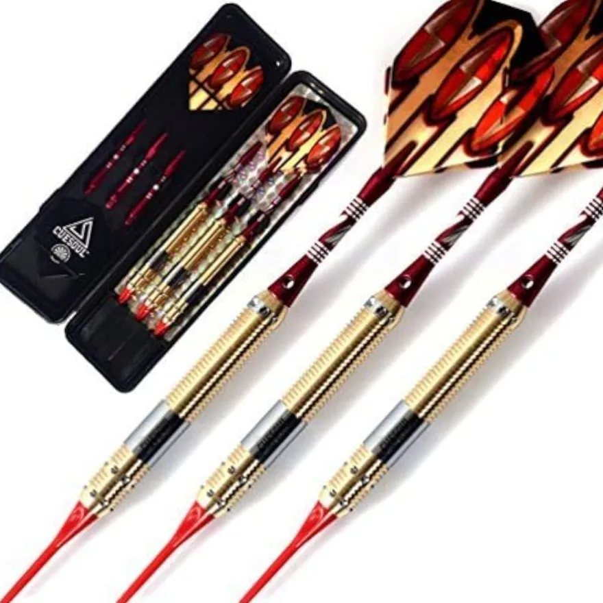 16 Gramm Cuesoul Soft Tip Darts Set mit Slim Case - 2 Dart Sets & 3 Barrel