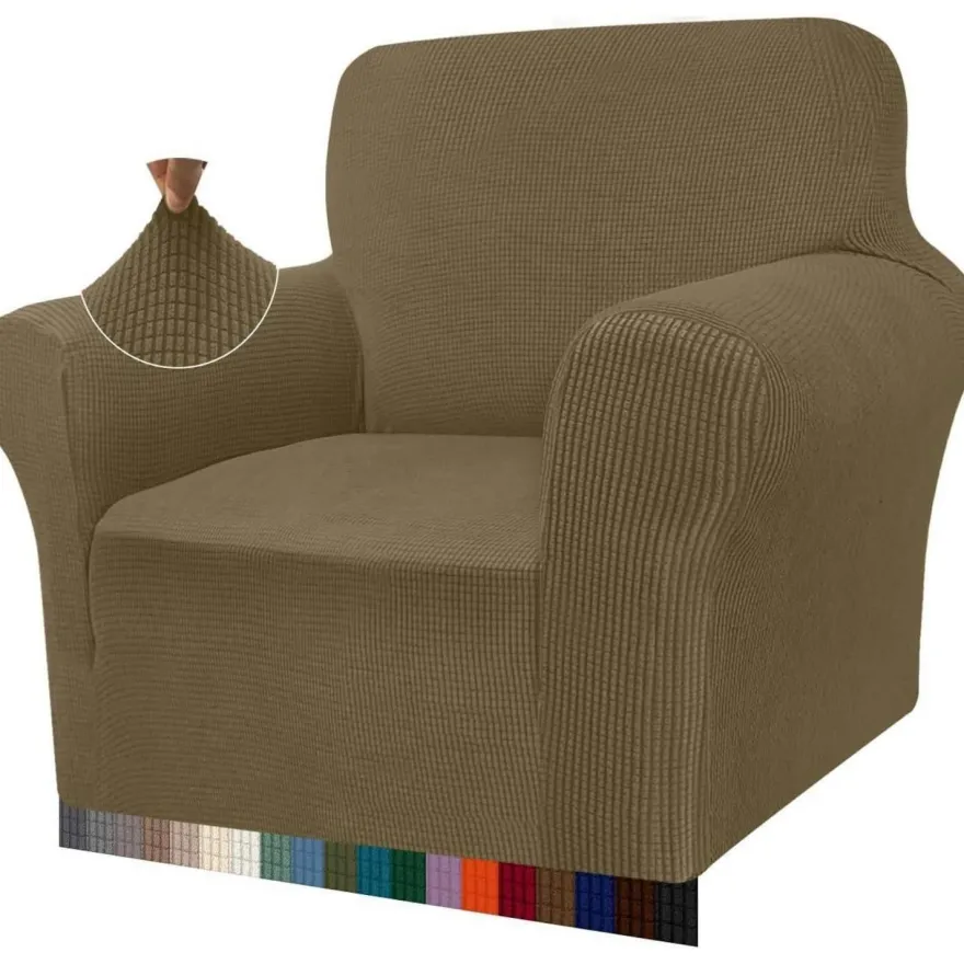 Granbest High Stretch Sofabezug Khakigrün 1-Sitzer - Moderner Jacquard