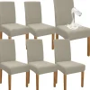 Granbest Premium Wasserdichte Esszimmerstuhlbezüge (6er Set, Sand) - Elastische