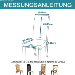 Granbest Premium Wasserdichte Esszimmerstuhlbezüge (6er Set, Sand) - Elastische