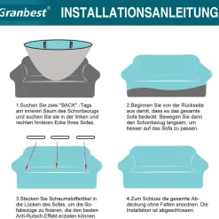 Granbest Stretch Wasserdichter Sofabezug, 1 Stück Jacquard Spandex Couchbezug