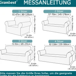 Granbest Stretch Wasserdichter Sofabezug, 1 Stück Jacquard Spandex Couchbezug