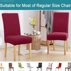 Granbest Stuhlhussen Jacquard Weinrot im 4er Set - Hohe Dehnung, Universelle