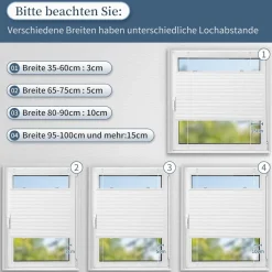 Grandekor Verdunklungsplissee Wabenplissee ohne Bohren Klemmfix Thermo Rollo