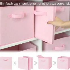 GRANNY SAYS Aufbewahrungswürfel aus Stoff, 6er Set, Rosa, 26,7 x 26,7 x 28 cm