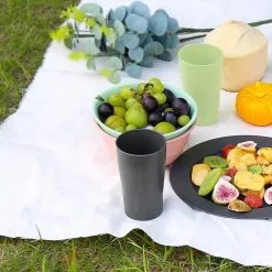 Greentainer 4er Becher Set 400ml aus PP, Unzerbrechlich, Wiederverwendbar