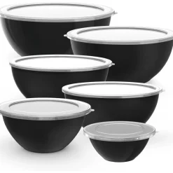 Greentainer 12-teiliges Salatschüssel Set mit Deckel, stapelbare Rührschüsseln
