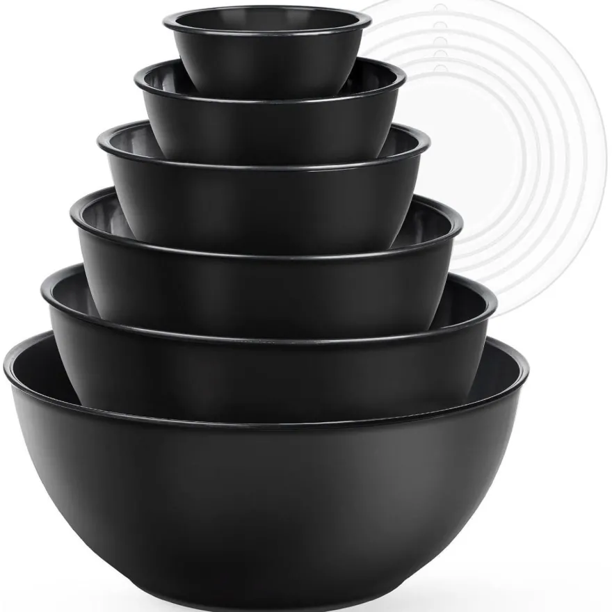 Greentainer 12-teiliges Salatschüssel Set mit Deckel, stapelbare Rührschüsseln