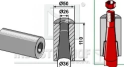 Greiferzinken gebogen 600mm M20x1.5mm Profil Vierkant 30/30