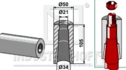 Greiferzinken gebogen 600mm M20x1.5mm Profil Vierkant 30/30