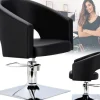 Greta Friseurstuhl mit Chromfußstütze, ergonomisch & stilvoll, schwarz