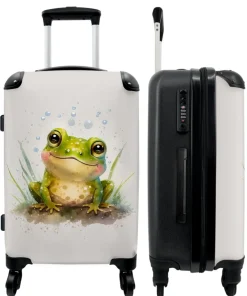 Großer Koffer - 90 Liter - Frosch - Grün - Aquarell - Tiere - Trolley - Reisekoffer
