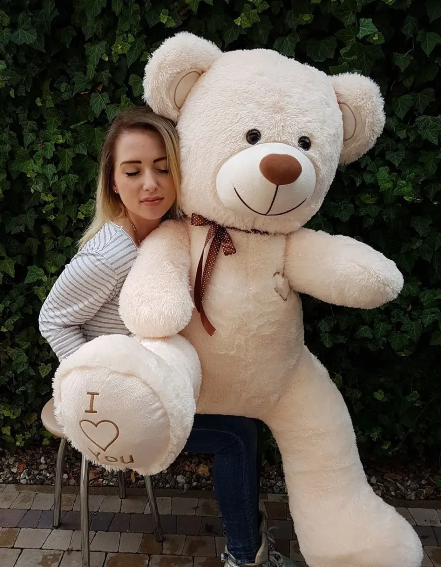 Großer Teddybär 160cm | XXL Kuscheltier | Farbe Beige