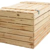 Grosse Holztruhe 80er Natur mit Deckel 80x50x39cm