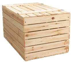 Grosse Holztruhe 80er Natur mit Deckel 80x50x39cm