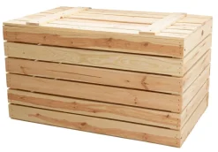 Grosse Holztruhe 80er Natur mit Deckel 80x50x39cm