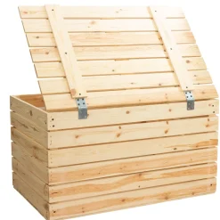 Grosse Holztruhe 80er Natur mit Deckel 80x50x39cm