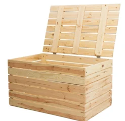 Grosse Holztruhe 80er Natur mit Deckel 80x50x39cm