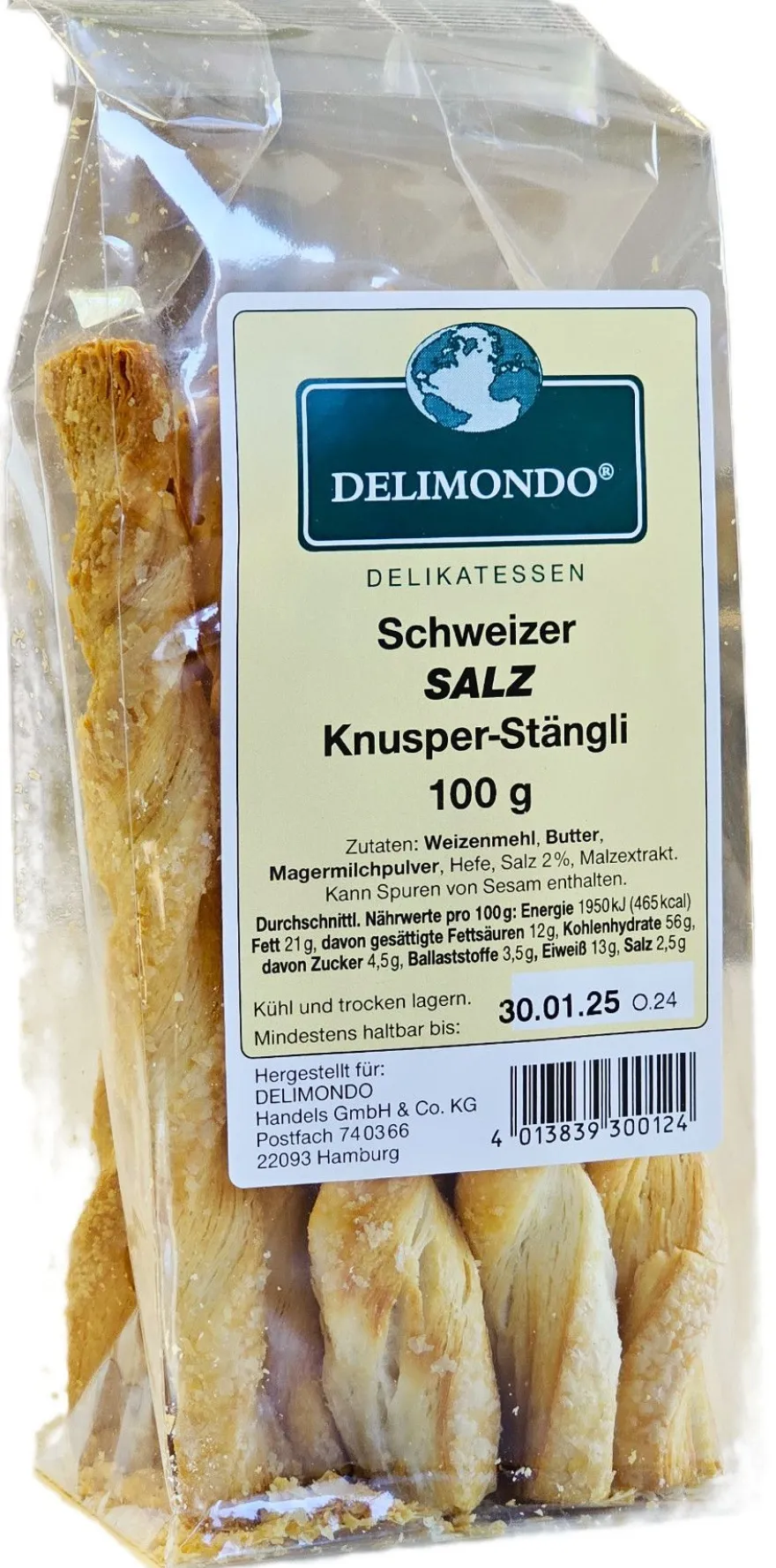 100g Schweizer Blätterteig Stängli Knabberei