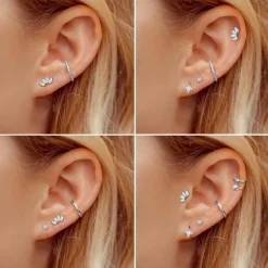 G23 Titan Helix Tragus Labret Lippenpiercing Set Gold Silber