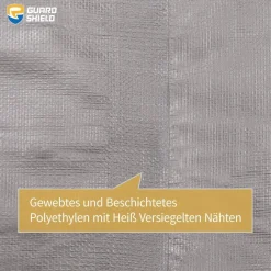 GUARD SHIELD Abdeckplane 3m x 6m Grau/Schwarz, Wasserdicht, 160g/m², mit Ösen