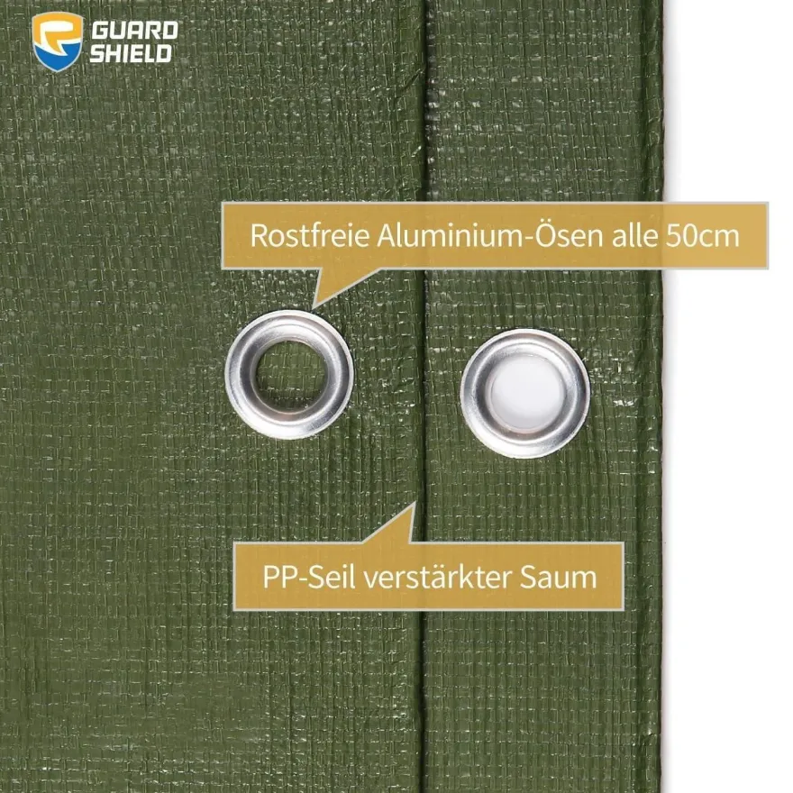 GUARD SHIELD Abdeckplane 3x3m Grün Wasserdicht 160g/? Allzweckplane