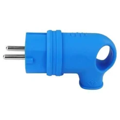 Gummistecker mit Griff 16A 230V Stecker blau Schuko Stecker