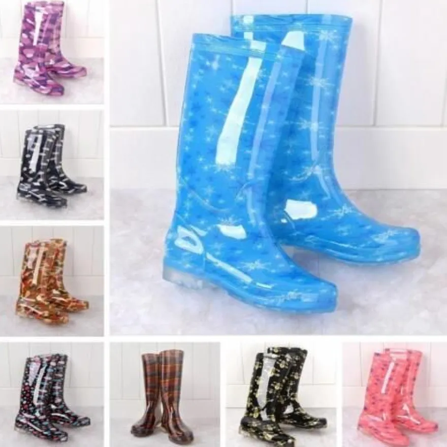 Gummistiefel Regen Gummi Print Damen Wellie Modern Stiefel Garten Schuhe